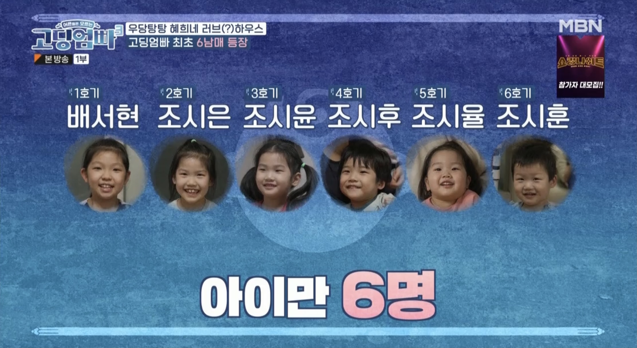 Jeon Hye Hee and her husband Cho Yong Seok's first six kids 