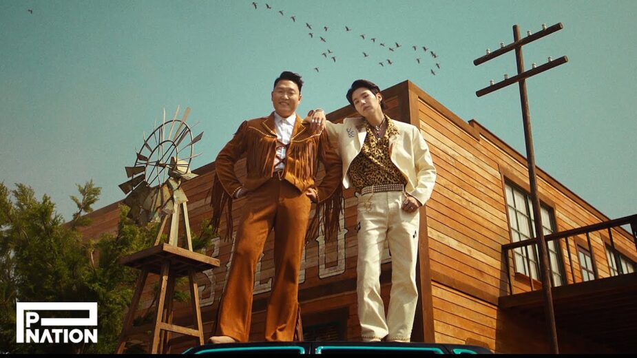 PSY (left) and Suga (right)