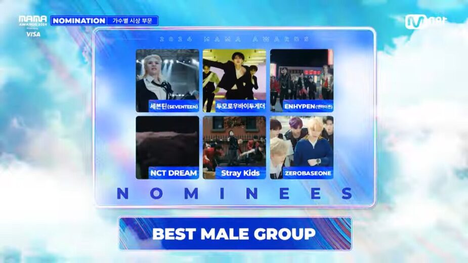 [#2024MAMA] Nominees _ BEST MALE GROUP _ Mnet 241014 방송 1-6 screenshot