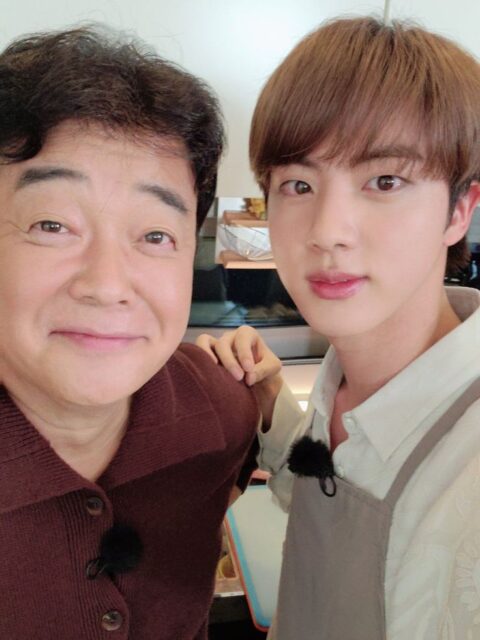 Chef Baek Jong Won (left) and Jin (right) | @BTS_twt/X