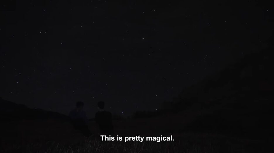 Jimin e Jungkook observando estrelas