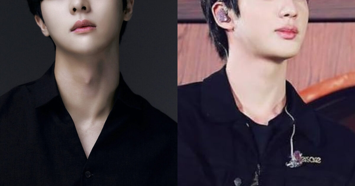 Comparação entre o ator Kim Mu Jun e Jin do BTS