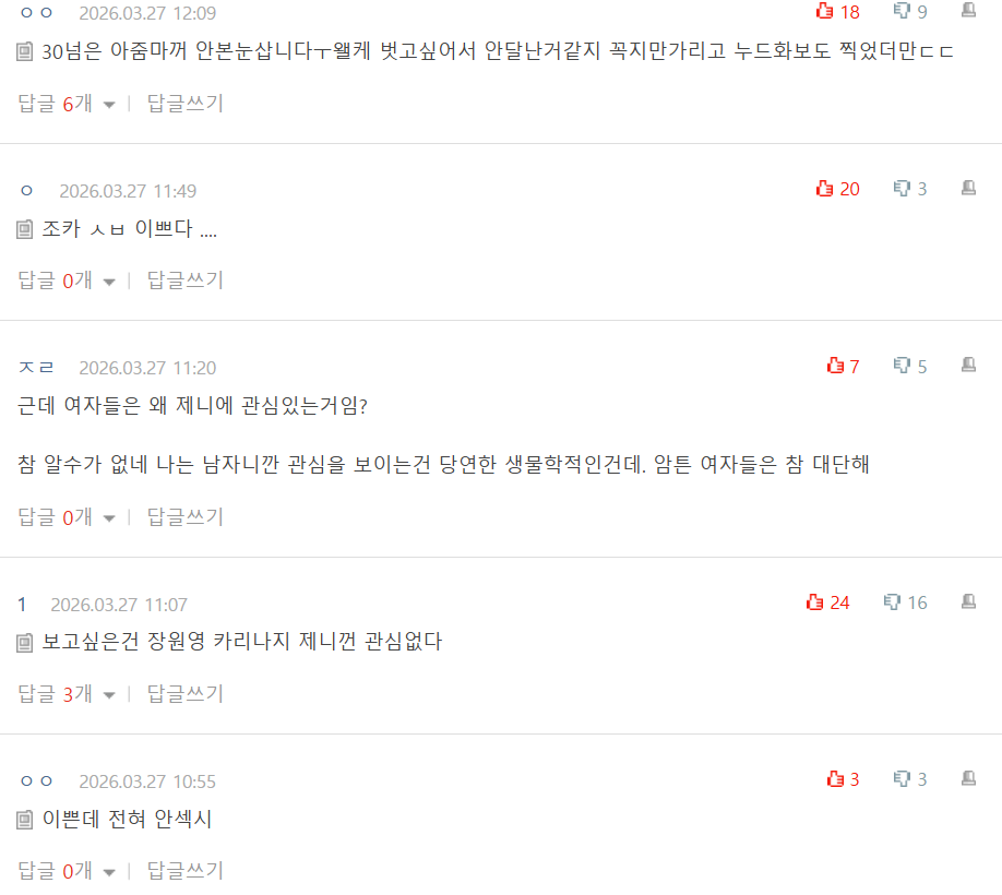 Comentários negativos sobre Jennie