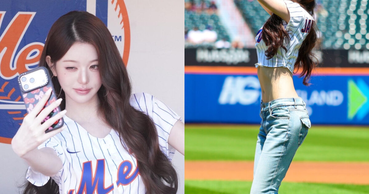 IVE's Jang Wonyoung Steals the Show with Flawless Visuals at New York Mets Game
