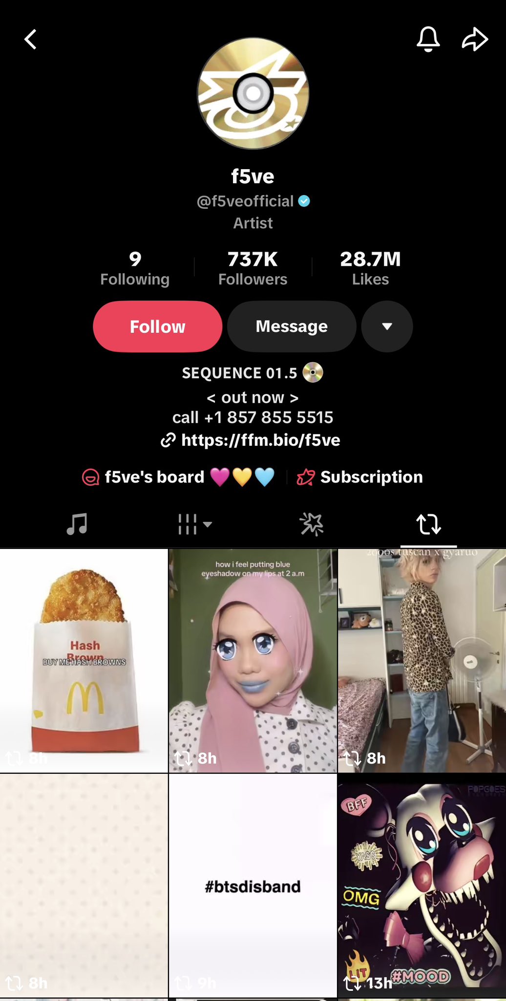 f5ve Faces Backlash Over BTS Disband Hashtag on TikTok