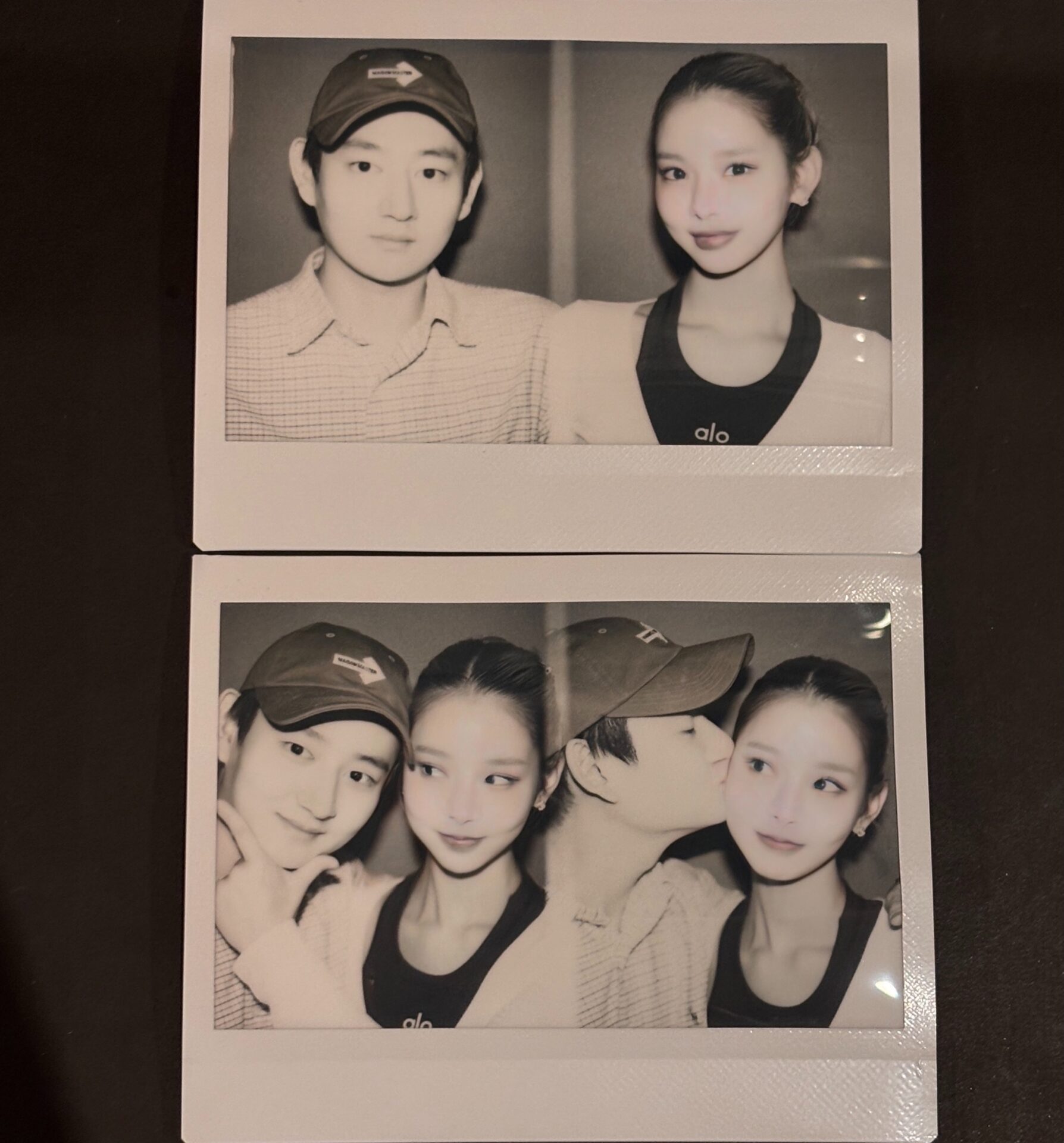 Maeng Seung posing for a photo with her boyfriend during their social media reveal
