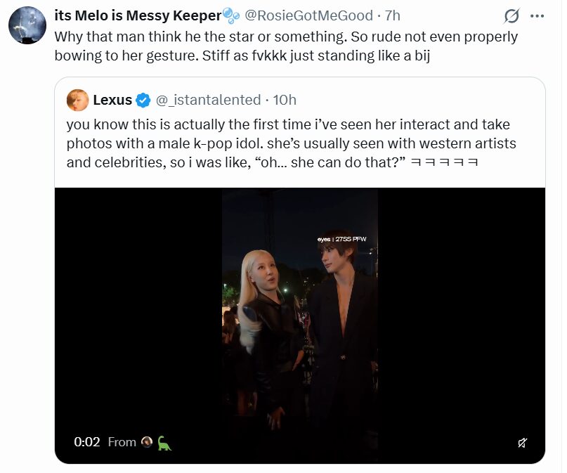 Popular Male Idol Accused Of Being “Rude” Towards BLACKPINK’s Rosé During Interaction插图1 Screenshot 2026-09-30 100802